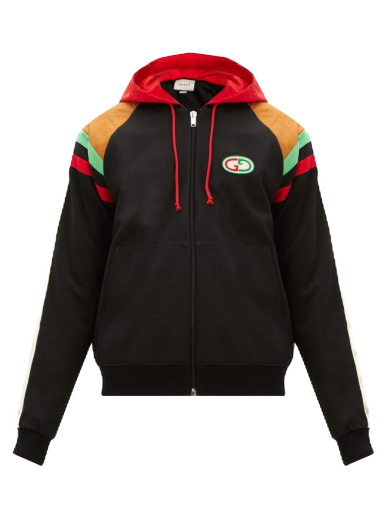 Bomber bunda Gucci GG Patch Web Stripe Hooded Bomber Jacket Čierna | 625338XJCNQ-166
