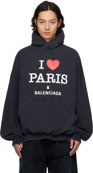 Mikina Balenciaga Balenciaga 'I Love Paris & Balenciaga' Hoodie Čierna | 803265TRVM6, 0