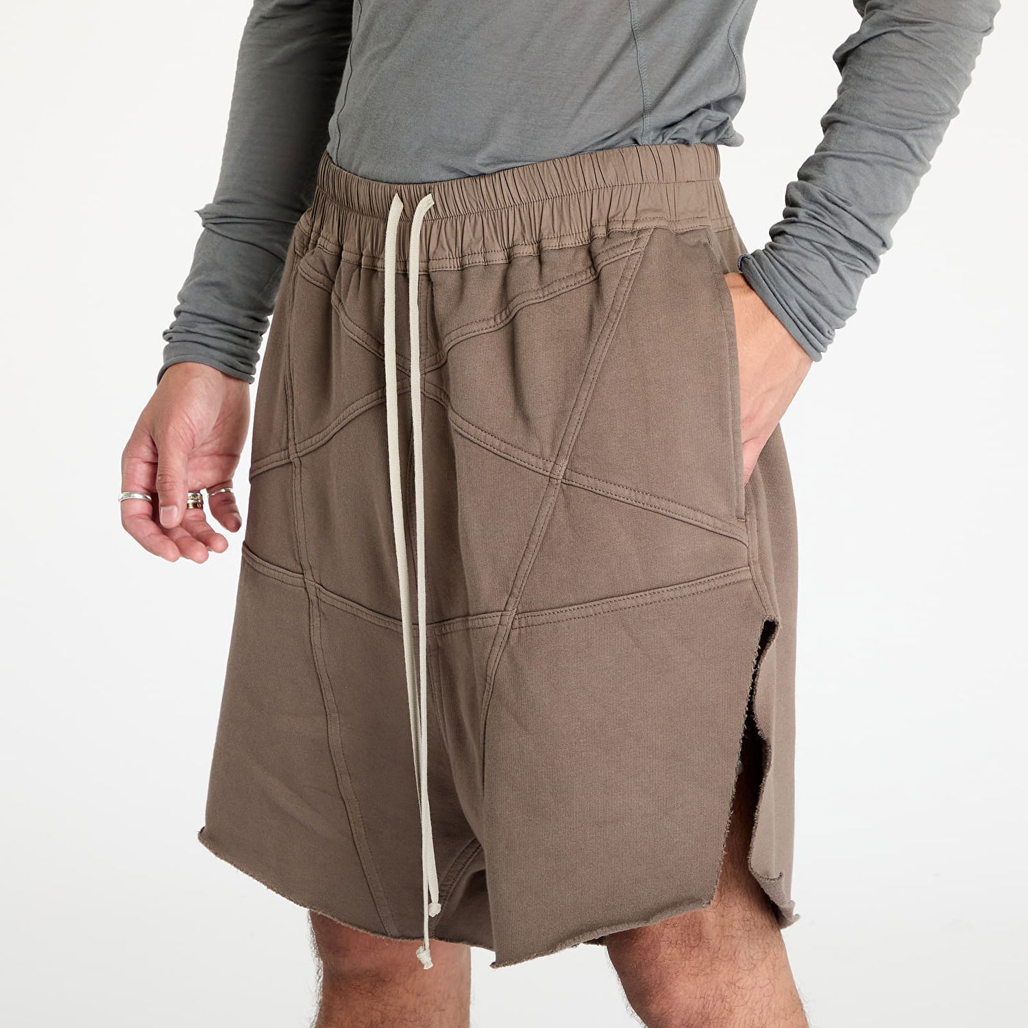 Šortky Rick Owens DRKSHDW Knit Sweat Jersey Trucker Cut Offs Shorts Dust Hnedá | DU02D2388 FET1 34, 1
