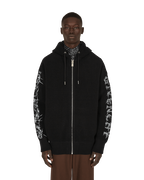 Barbed Wire Printed Hooded Zip Sweater