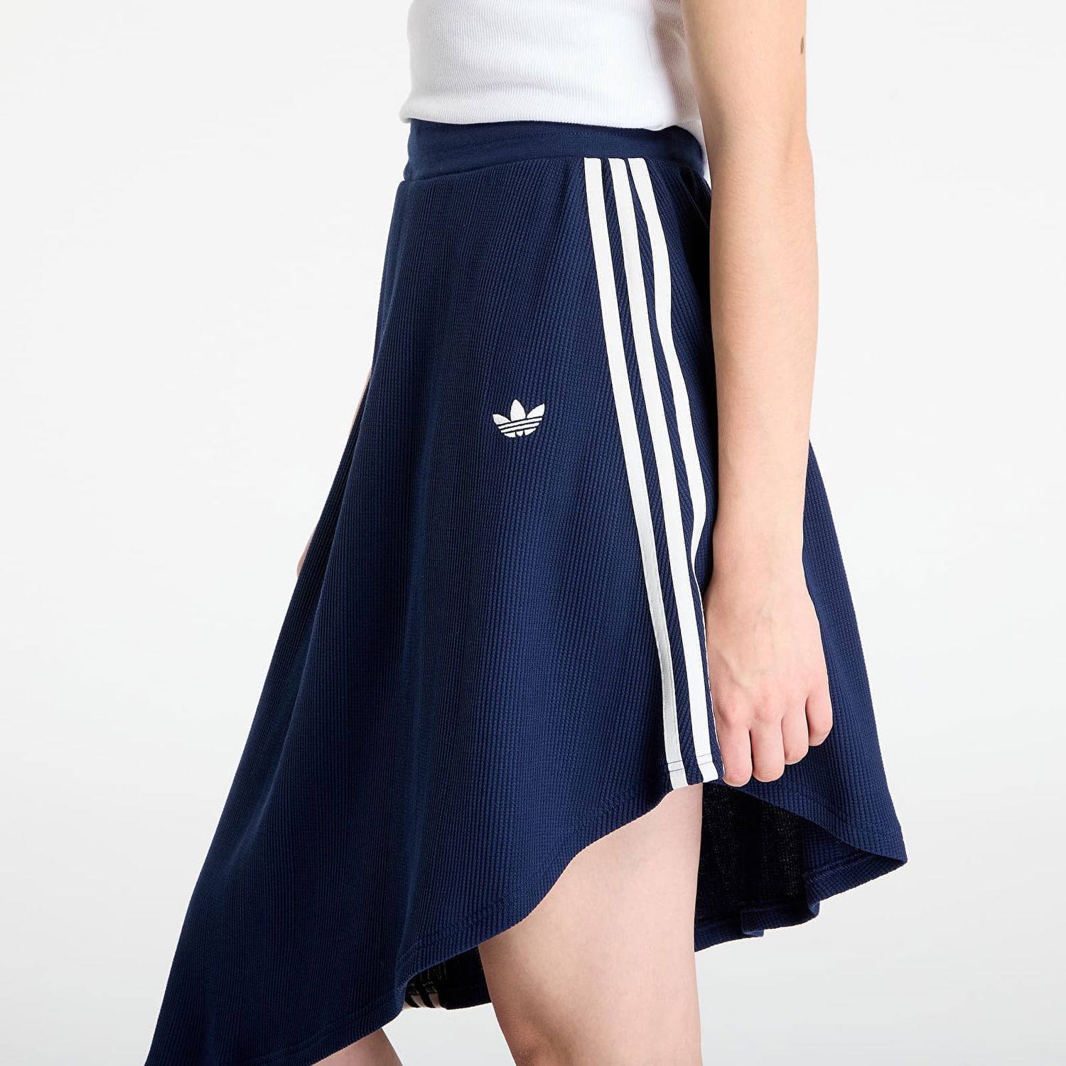 Sukňa adidas Originals Ribbed Asymmetric Skirt with 3-Stripes Navy | KS7782, 1
