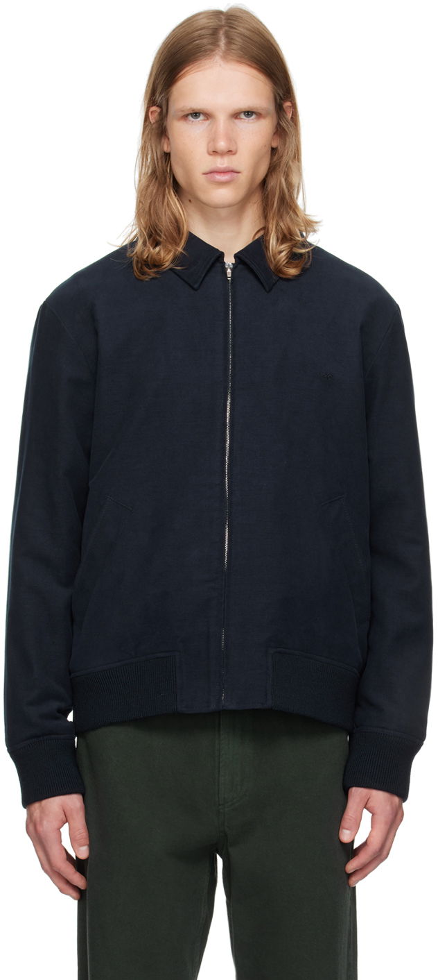 Bomber bunda A.P.C. Navy Gilles Bomber Jacket Čierna | COHAK-H02706