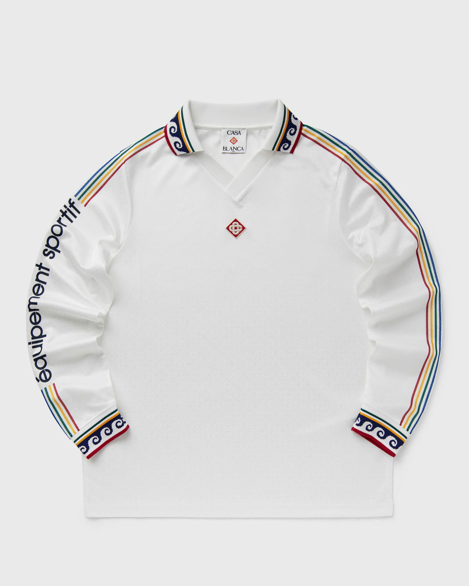 Polo tričko Casablanca Casablanca Long Sleeve Football Shirt Biela | MPS25-JTP-301-01, 0