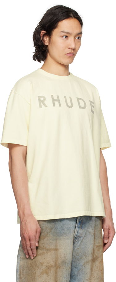 Tričko Rhude Rhude Distressed Logo T-Shirt Žltá | RHSS25TT23012, 1