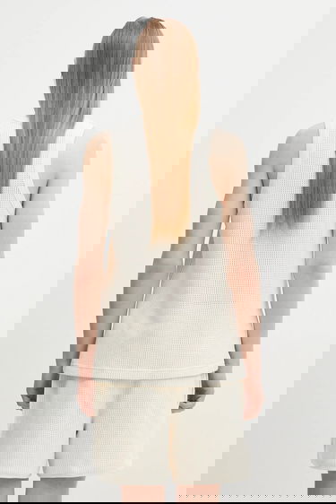 Tielko Wales Bonner Wales Bonner Perforated Knit Groove Tank Top Biela | MS25JE10.CO04.100, 2