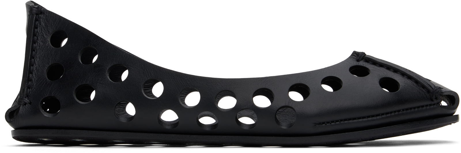 ALAÏA Perforated Calfskin Ballerina Flats