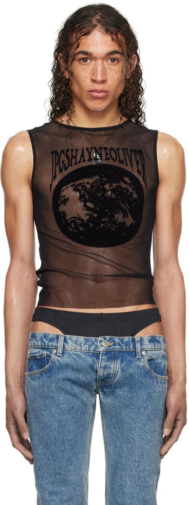 Tielko Jean Paul Gaultier Jean Paul Gaultier Shayne Oliver Edition Mesh Graphic Tank Top Čierna | 24/27-U-DB033I-T001-0000, 0