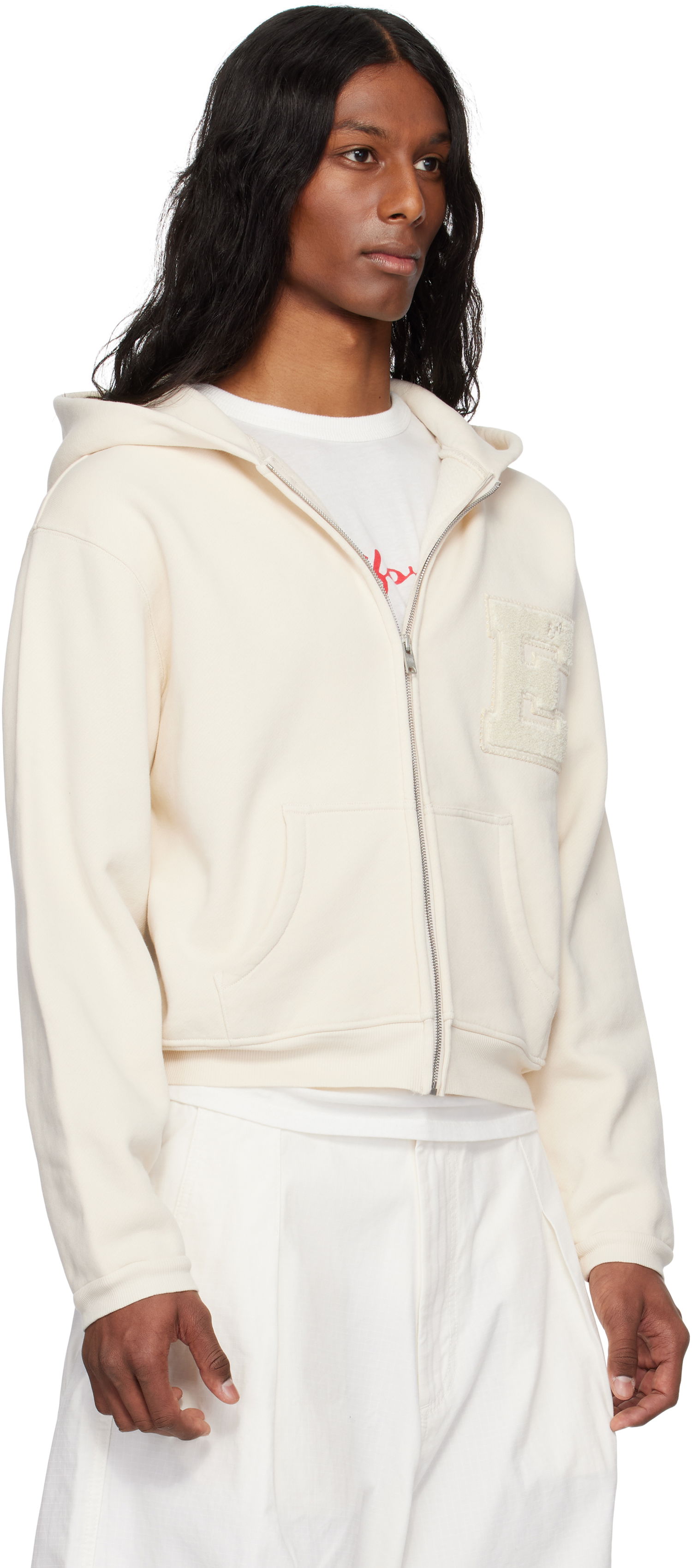 Mikina ERL ERL Varsity Zip-Up Hoodie Biela | ERL10T023, 1