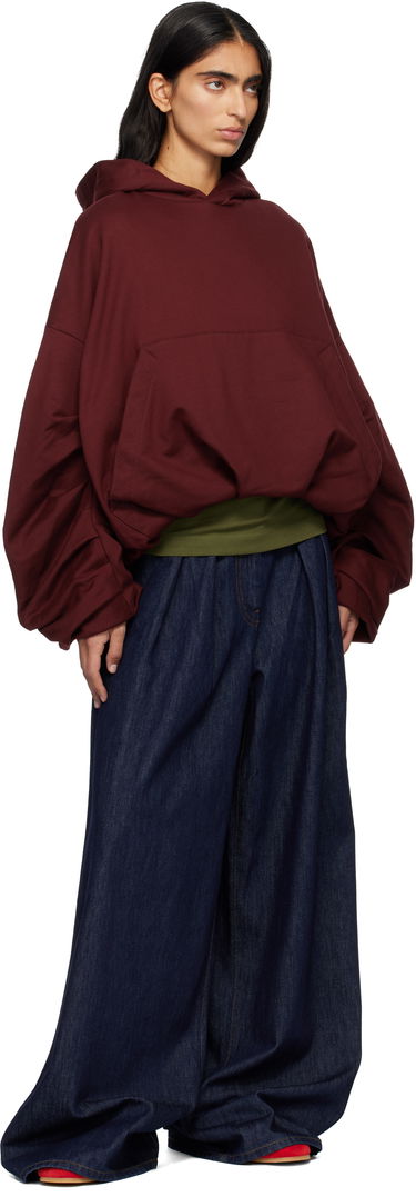 Mikina Dries Van Noten Dries Van Noten Draped Hoodie Vínová | 252-011128-2611, 3