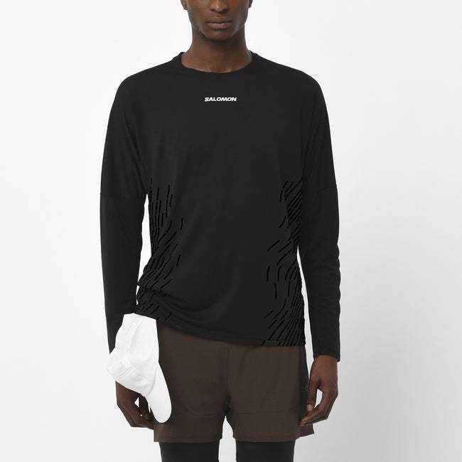 Tričko Salomon Sense Aero Graphic Long-Sleeve Shirt Čierna | LC2697300