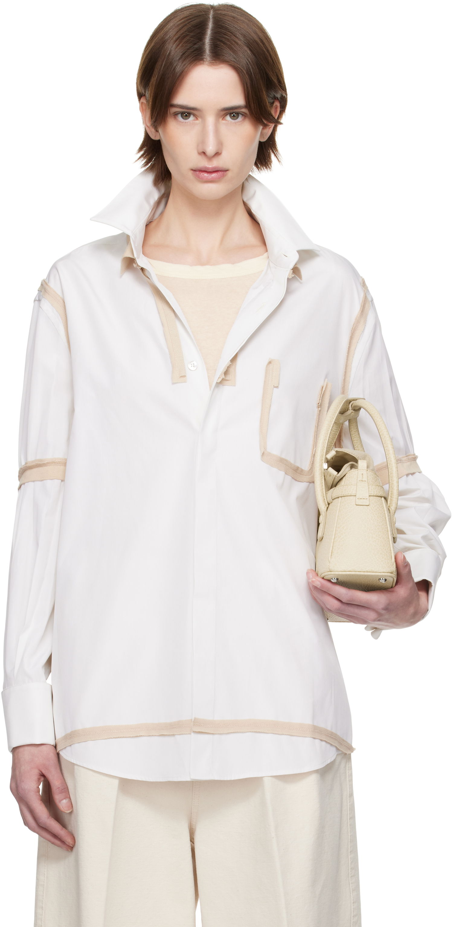 Košeľa Maison Margiela Maison Margiela Contrast Trim Shirt Biela | S51DT0018 M35391, 0