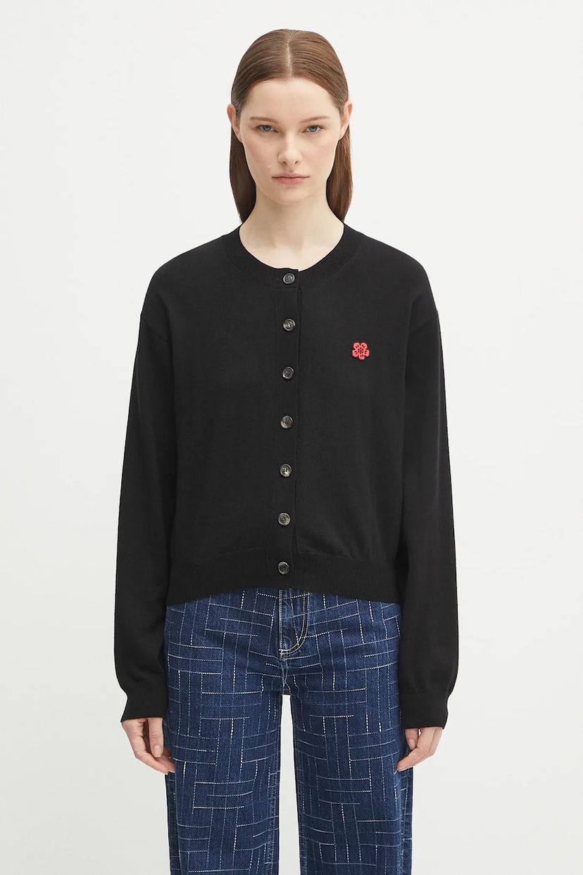 Sveter KENZO Kenzo Boke Flower Crest Crewneck Cardigan Čierna | FF62CA7183LB
