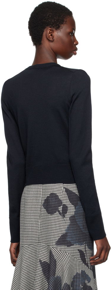 Sveter Erdem Erdem Drape Knit Detail Cardigan Navy | PF24_F1KT2_NEKW, 2