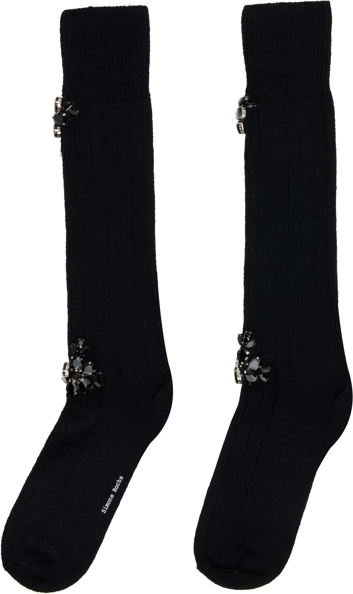 Ponožky Simone Rocha Simone Rocha Embellished Rose Knee Socks Čierna | SOCK63B 0634, 1