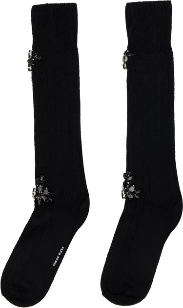 Ponožky Simone Rocha Simone Rocha Embellished Rose Knee Socks Čierna | SOCK63B 0634, 1