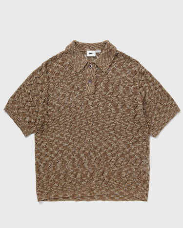 Sveter OBEY Andre Open Knit Polo Sweater Hnedá | 151000101-TOF, 0