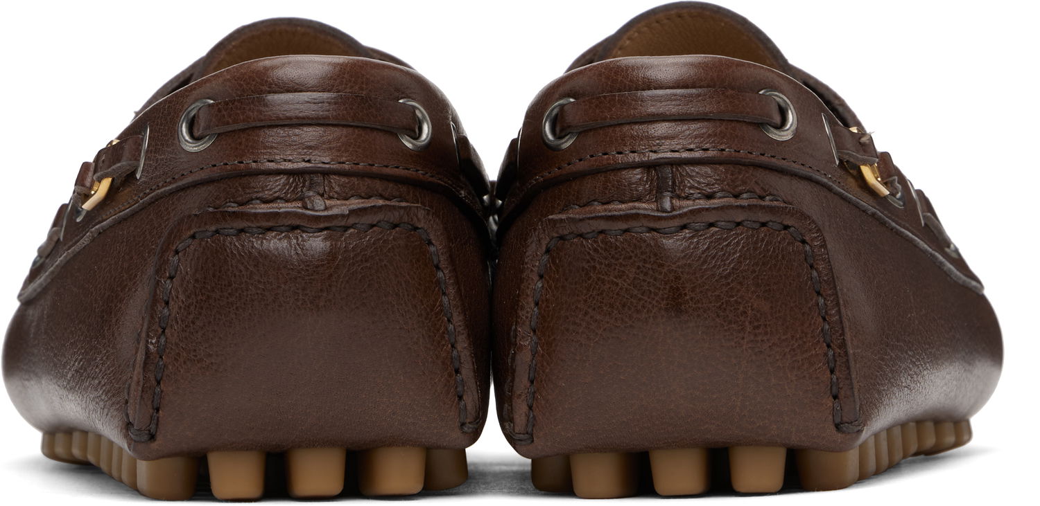 Tenisky a topánky Valentino Valentino Garavani Driver Fastaway Buffalo Loafers Hnedá | 6Y2S0J59PNJ, 1