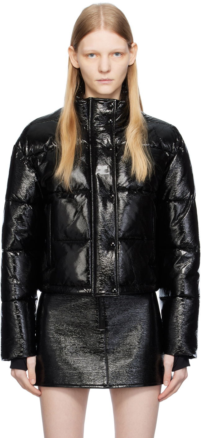 Prešívaná bunda Courrèges Courrèges Embroidered Puffer Jacket Čierna | 323CMA106VY0016, 0