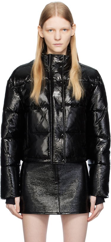 Prešívaná bunda Courrèges Courrèges Embroidered Puffer Jacket Čierna | 323CMA106VY0016, 0