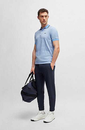 Polo tričko BOSS BOSS Popcorn-Structure Polo Shirt Modrá | 50519771, 1
