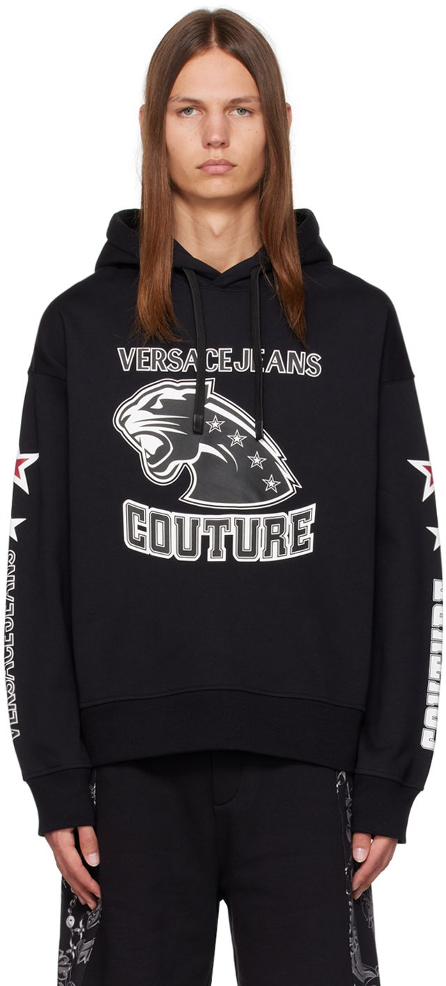 Mikina Versace Jeans Couture Printed Hoodie Čierna | E75GAIE05_ECF02E, 0
