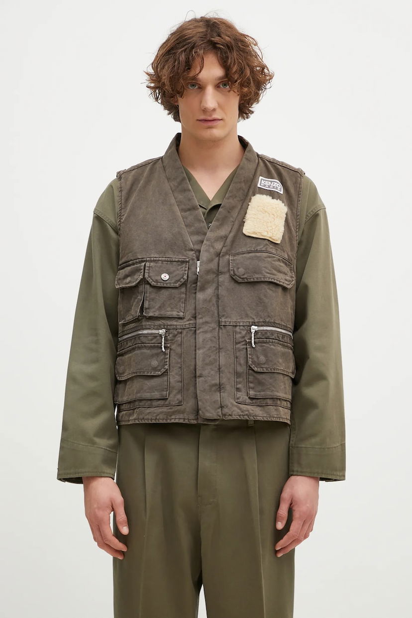Vesta Kenzo Multipocket Gilet Zelené | FE65VE0089GK.92
