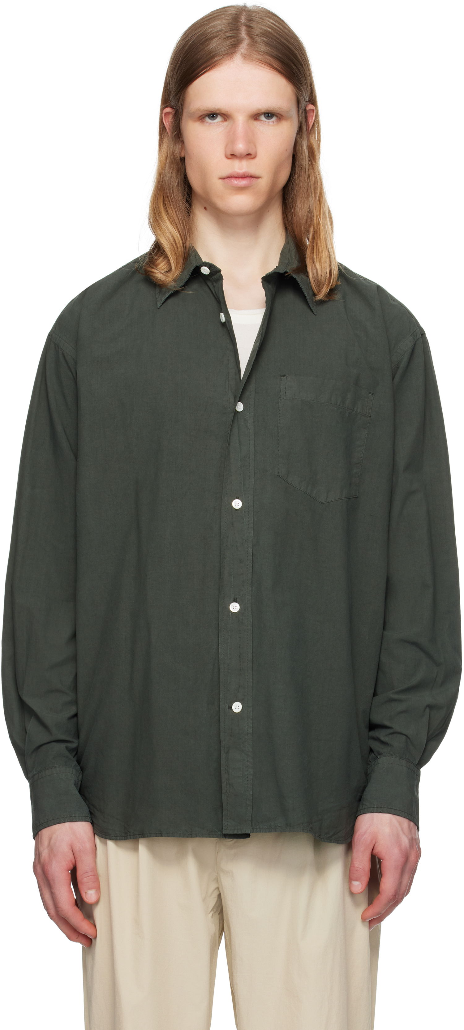 Košeľa NORSE PROJECTS Norse Projects Mo Cotton Tencel Shirt Zelené | N40-0822, 0