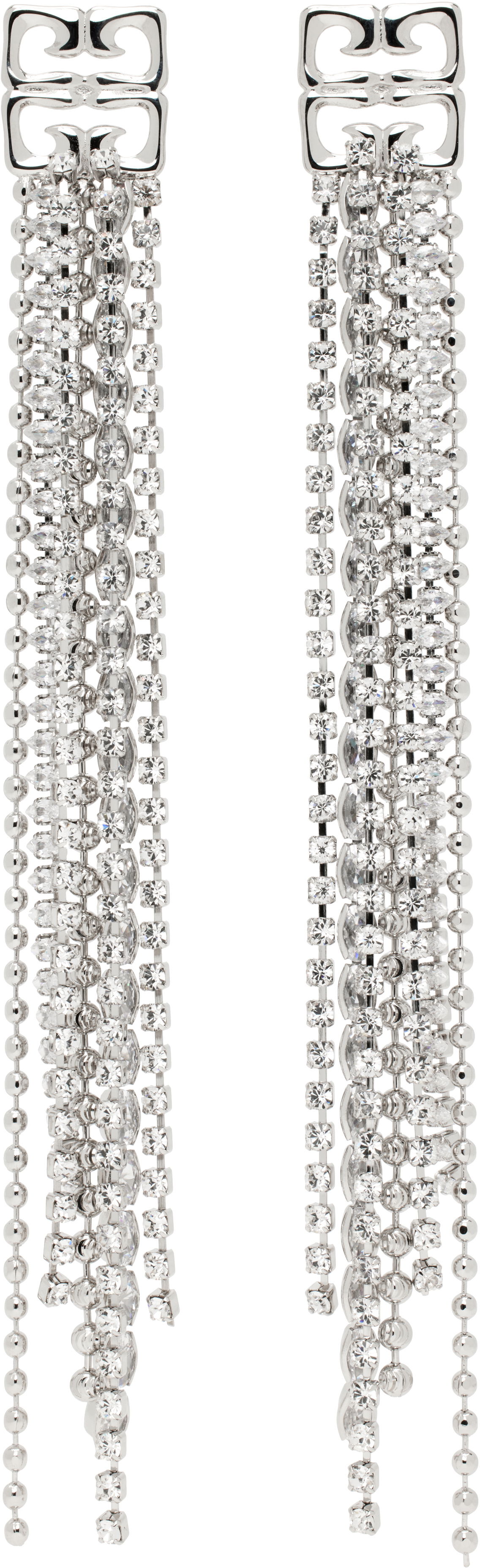 Náušnice Givenchy 4G Liquid Crystal Drop Earrings Metalická | BF111RF005040, 0