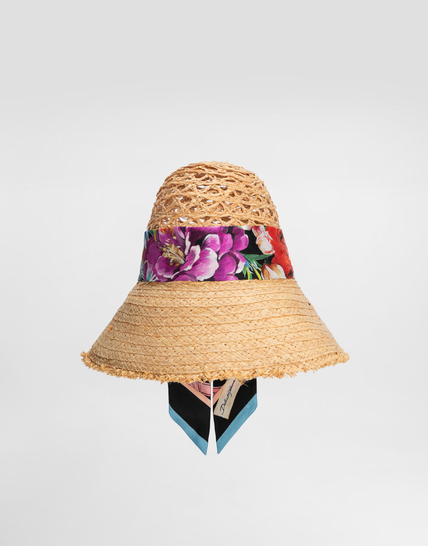 Klobúk Dolce & Gabbana Dolce & Gabbana Straw Hat with Floral Bandeau Scarf Béžová | FH672AGDC8AS9000, 0