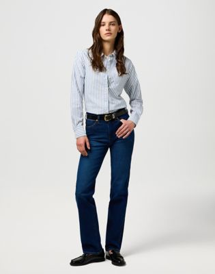 Džínsy Wrangler Wrangler Posh Parade Straight Jeans 38x32 Modrá | 112371174:38:32, 1