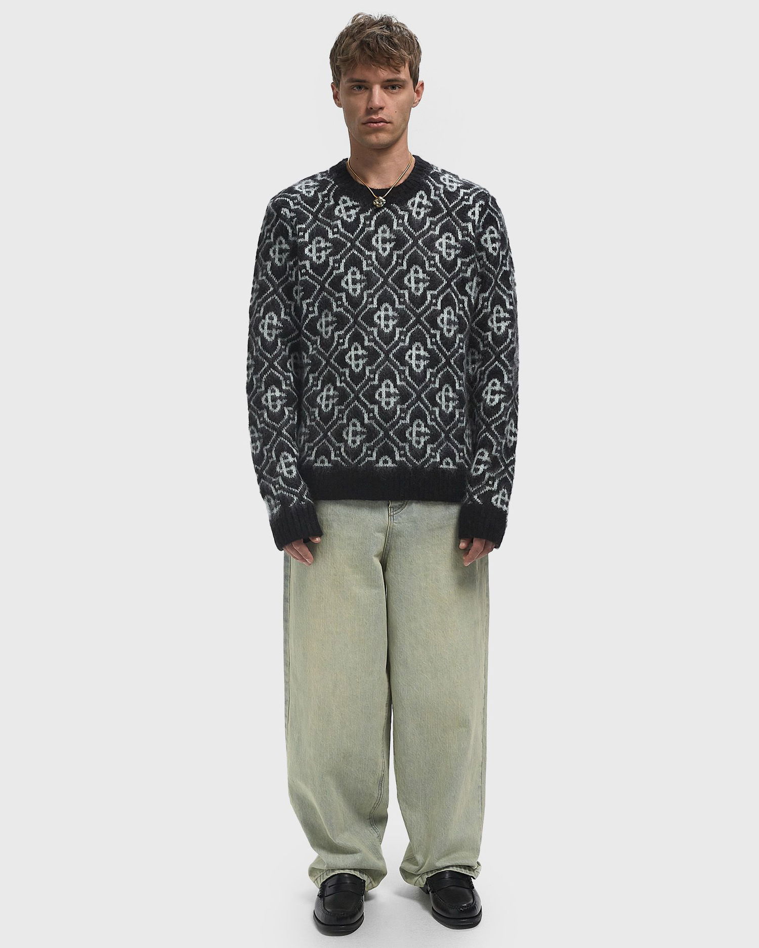 Sveter Casablanca Monogram Crewneck Sweater Čierna | MPF25-KW-1004-02, 1