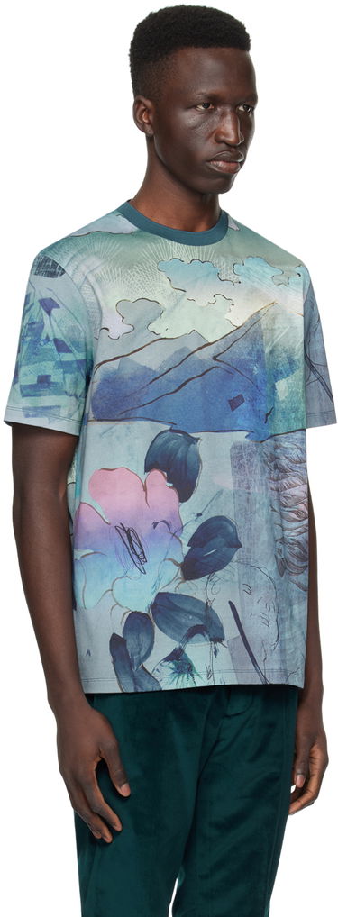 Tričko Paul Smith Paul Smith Printed T-Shirt Modrá | M1R-919T-MP4275-47, 1