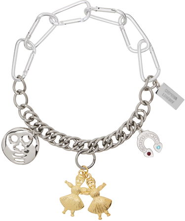 Náhrdelník Chopova Lowena Twin Charm Chain Necklace Metalická | 6517, 0
