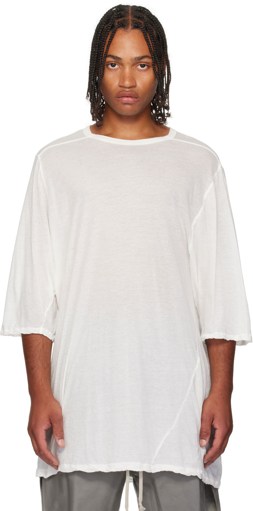 Tričko Rick Owens Rick Owens Concordians Jumbo Short Sleeve T-Shirt Biela | RU02E1274 UC