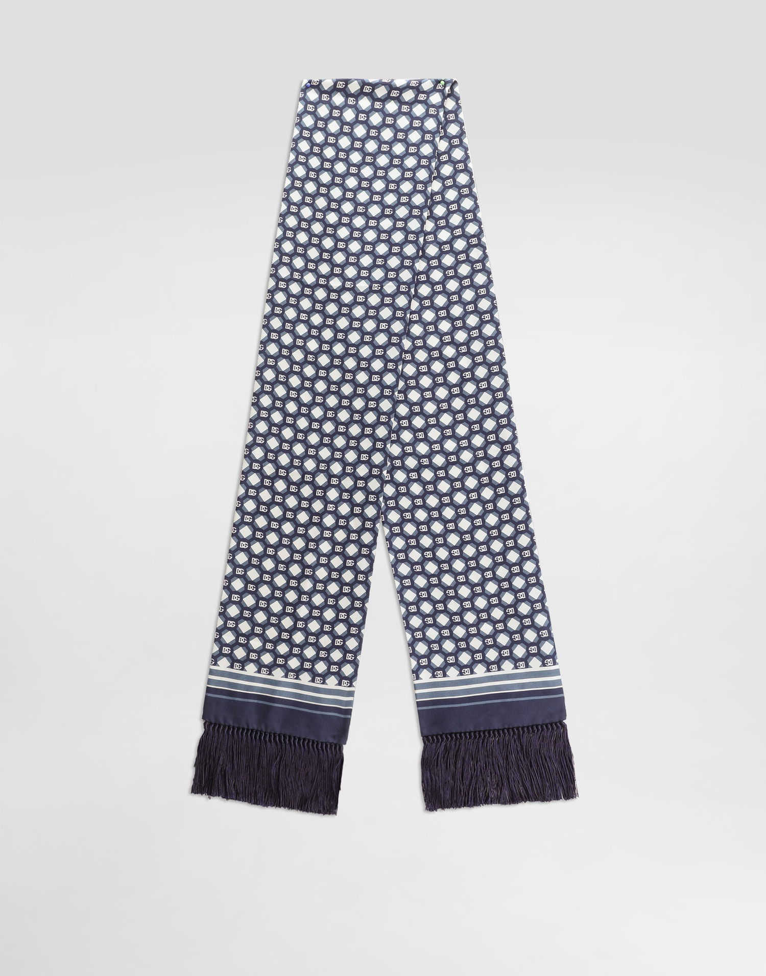 Šál Dolce & Gabbana Dolce & Gabbana Silk Twill Scarf with Micro-Design and Logo Navy | GQ214EG0WUZHH8PB, 0