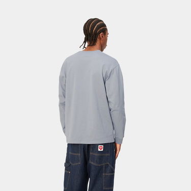 Tričko Carhartt WIP L/S Chase T-Shirt "Mirror / Gold" Modrá | I026392_1R2_XX, 3