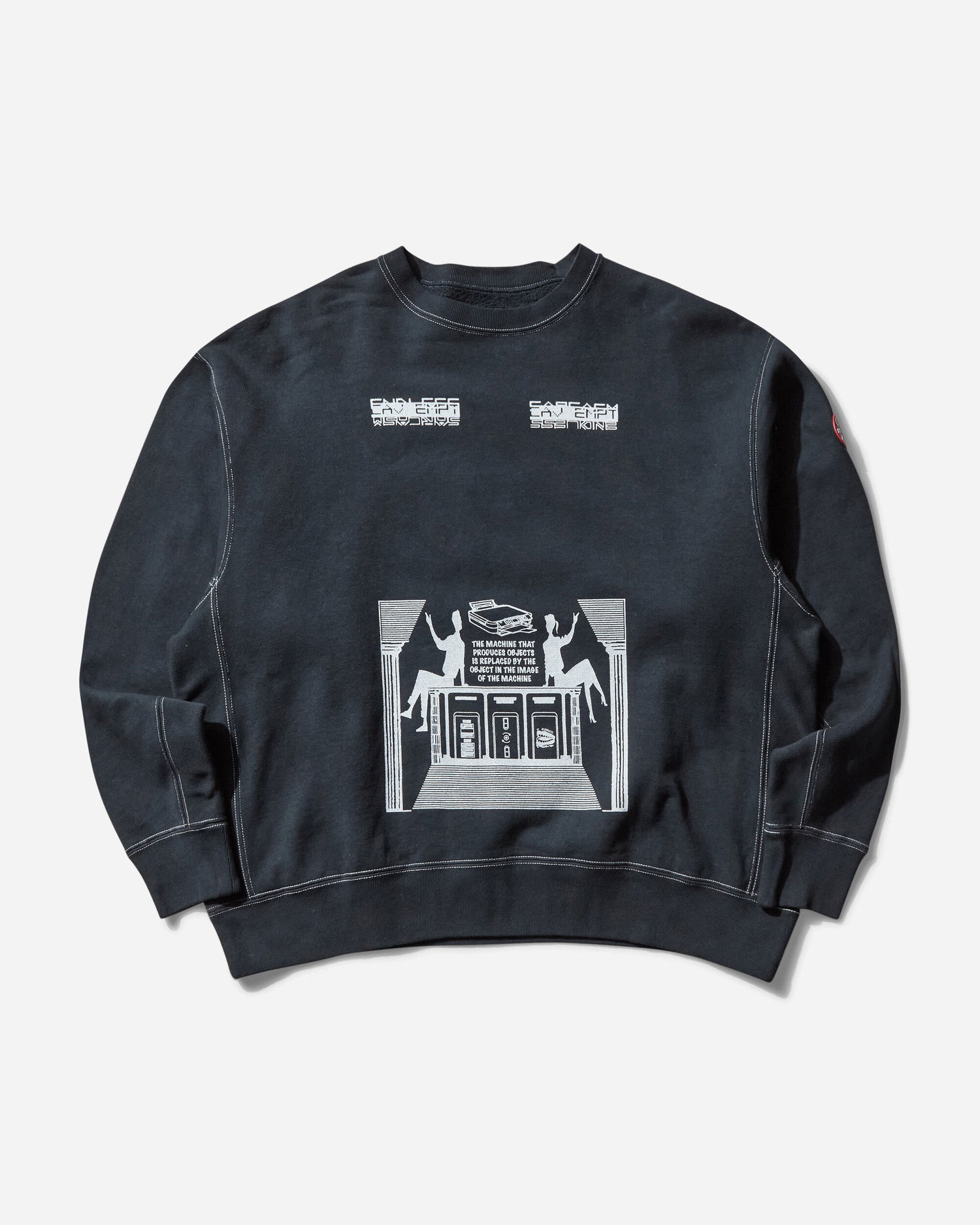Mikina Cav Empt Overdye MD Machines Crewneck Sweatshirt Čierna | CES27CS08 BLACK, 0