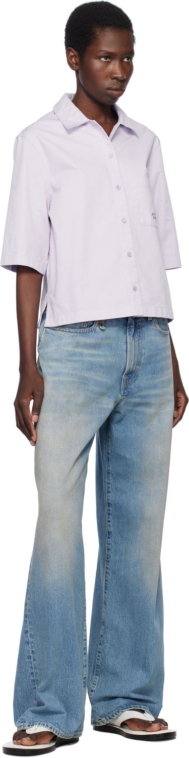 Košeľa MAISON KITSUNÉ Maison Kitsuné Cropped Boxy Shirt Fialová | OW00427WW9031, 3