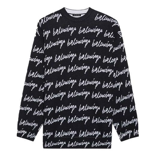 Sveter Balenciaga All Over Logo Jumper Čierna | 625984T31841070, 0