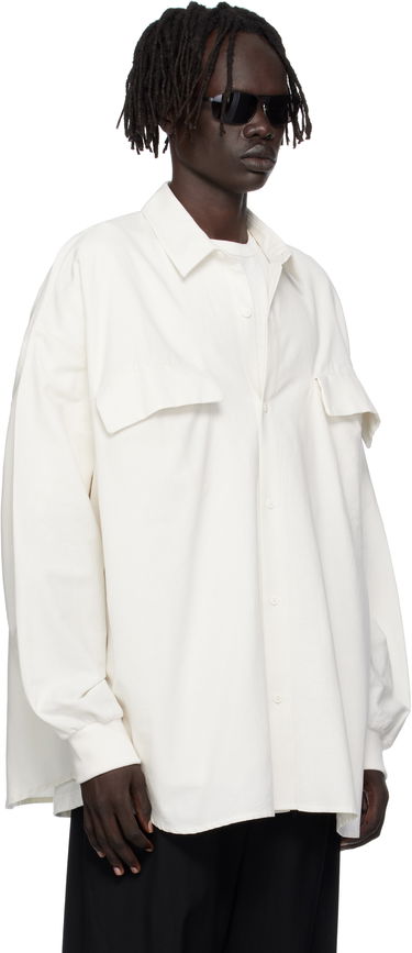 Košeľa Fear of God ESSENTIALS Long-Sleeve Oxford Shirt with Flap Pockets Biela | 186SP254424F, 1