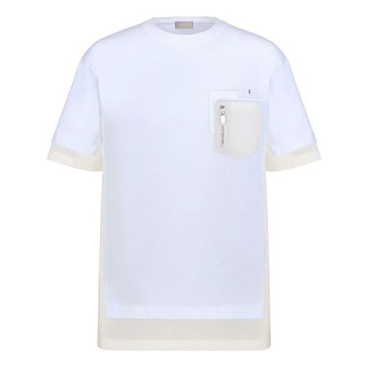 Tričko Dior DIOR x Sacai Crossover Short Sleeve T-Shirt Biela | 213J669A0554-C080, 0