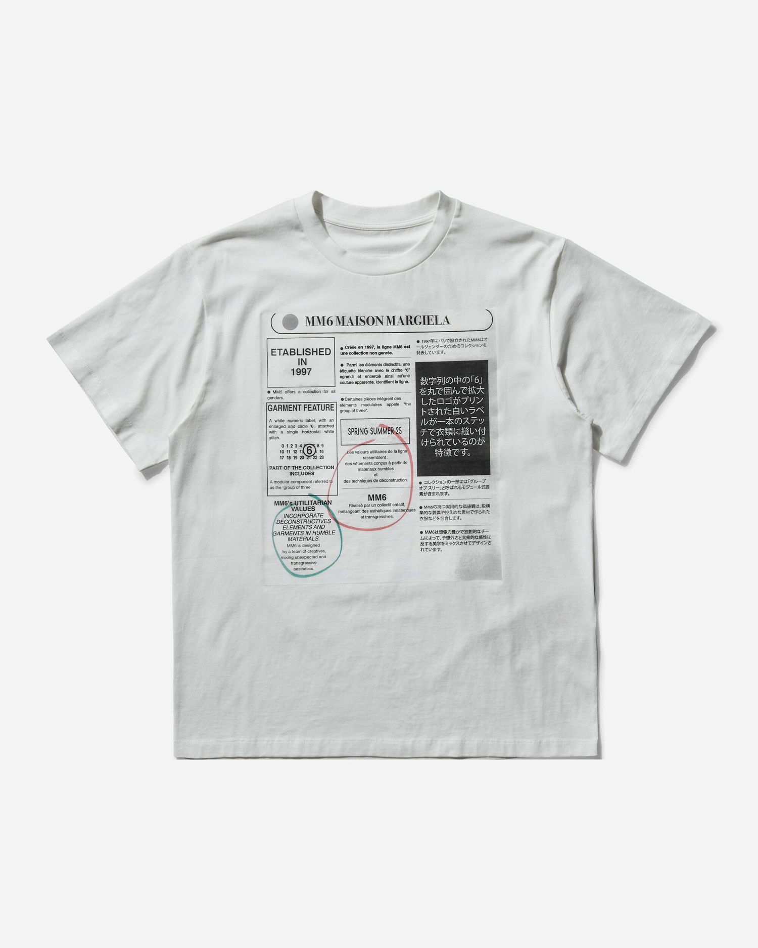 Tričko Maison Margiela MM6 Newspaper Print T-Shirt Biela | S52GC0337 101, 1