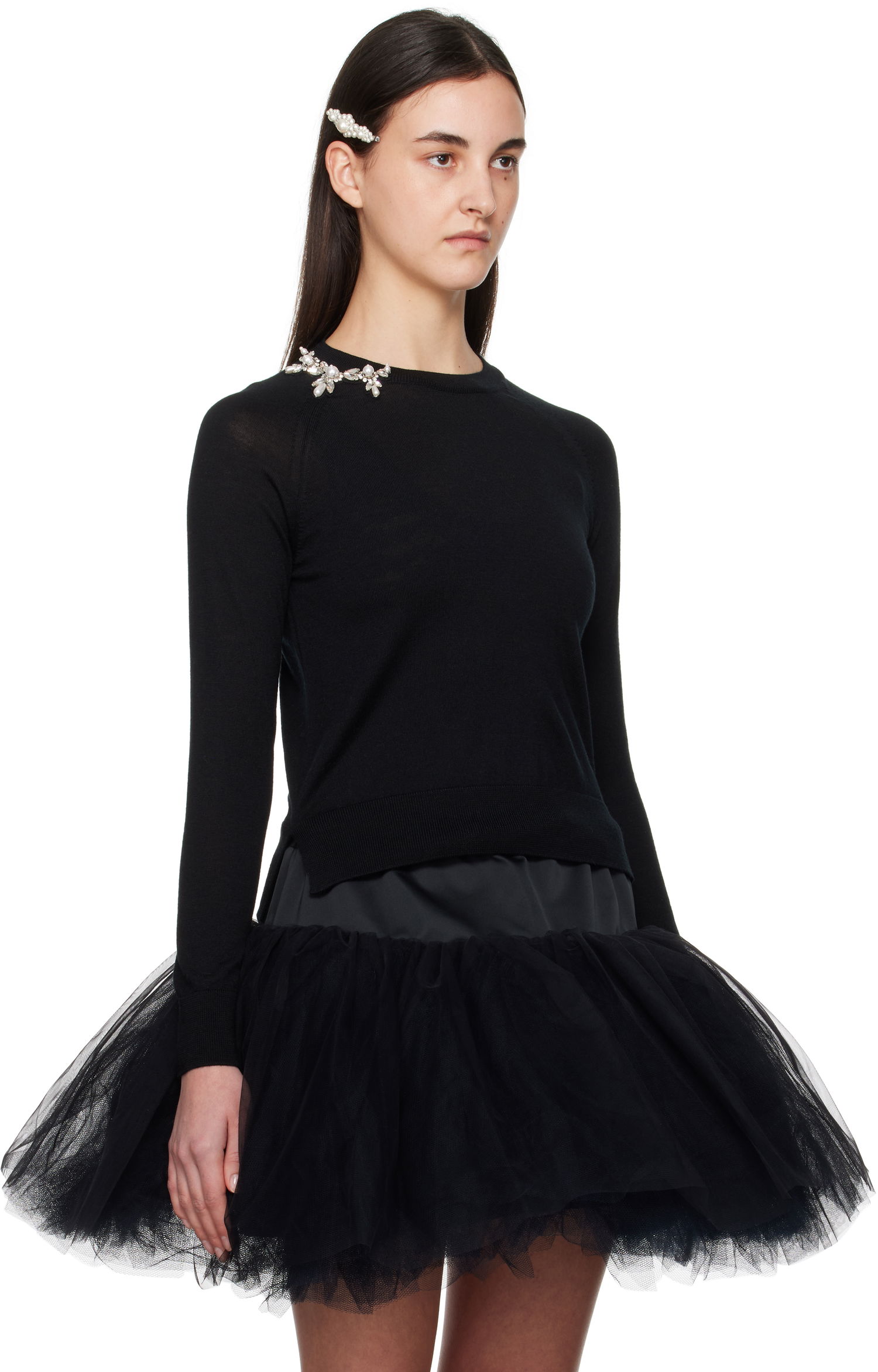 Sveter Simone Rocha Simone Rocha Classic Wool Pullover Čierna | KMK22B 0647, 1