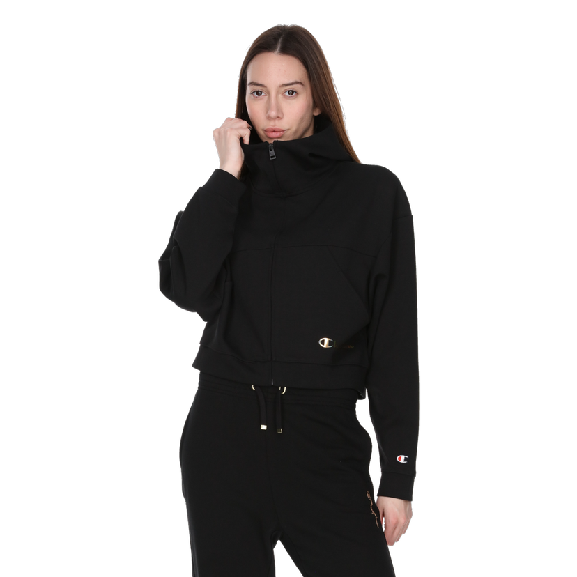 Mikina Champion Hooded Full Zip Sweatshirt Čierna | 118249-KK001