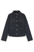 Monogram Print Rigid Denim Jacket