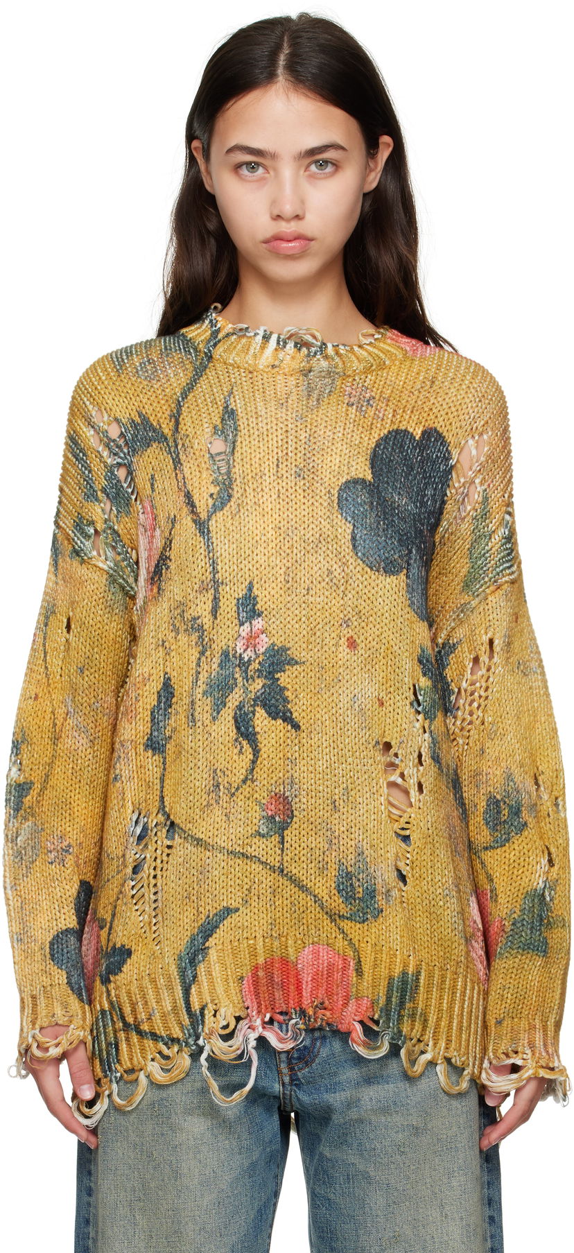 Sveter R13 R13 Printed Oversized Sweater Žltá | R13WY197-Y222A