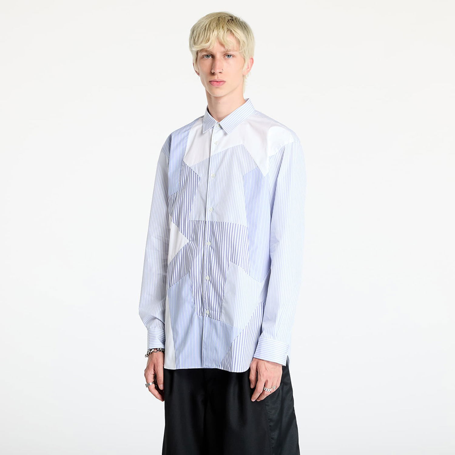 Košeľa Comme des Garçons SHIRT Woven Shirt White/ Stripe Modrá | FN-B027 White, 0