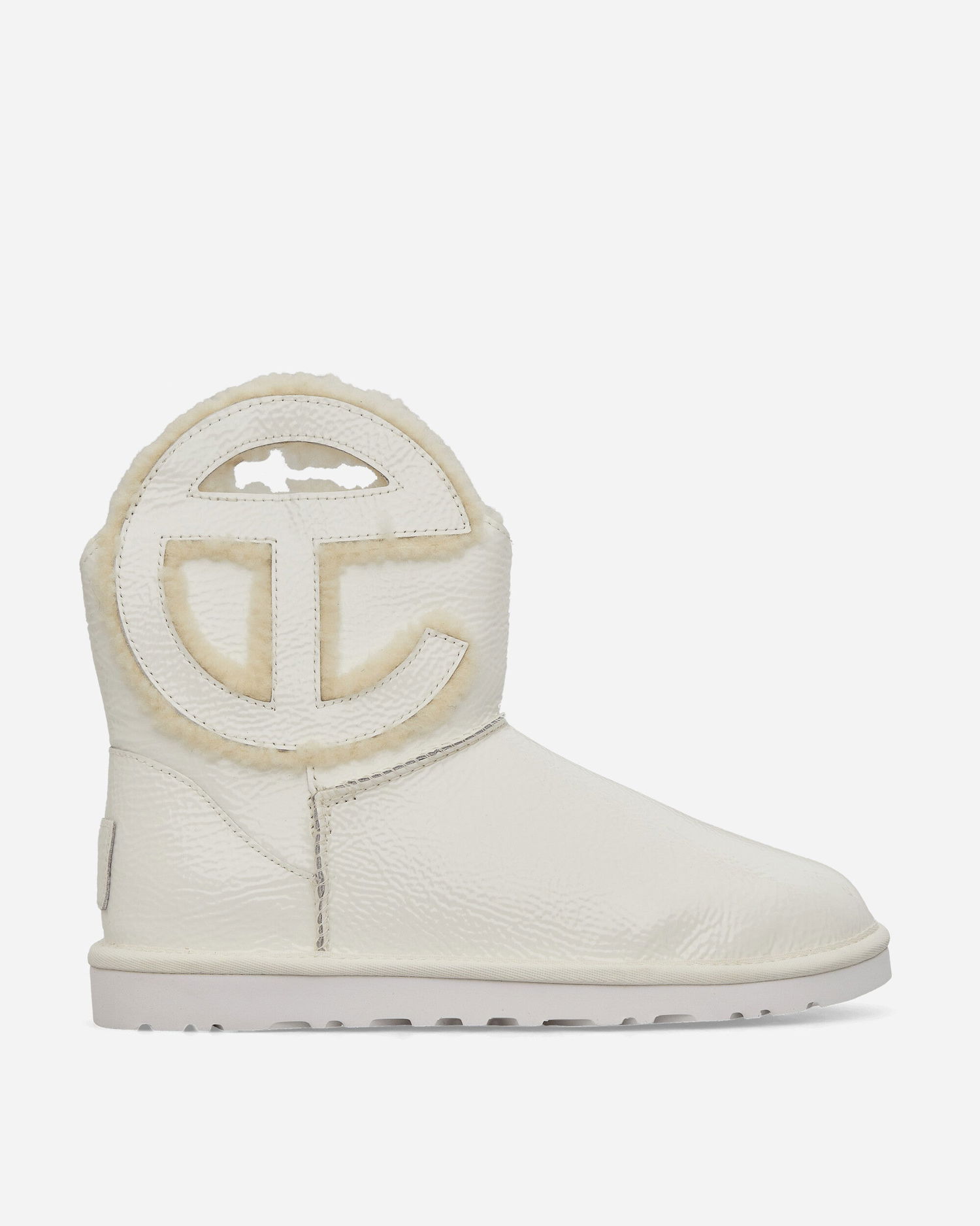 Tenisky a topánky UGG Telfar Logo Mini Crinkle Leather Boots White Béžová | 1155790 WHT, 1