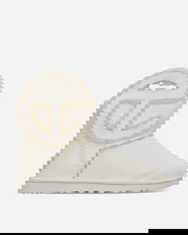 Tenisky a topánky UGG Telfar Logo Mini Crinkle Leather Boots White Béžová | 1155790 WHT, 1