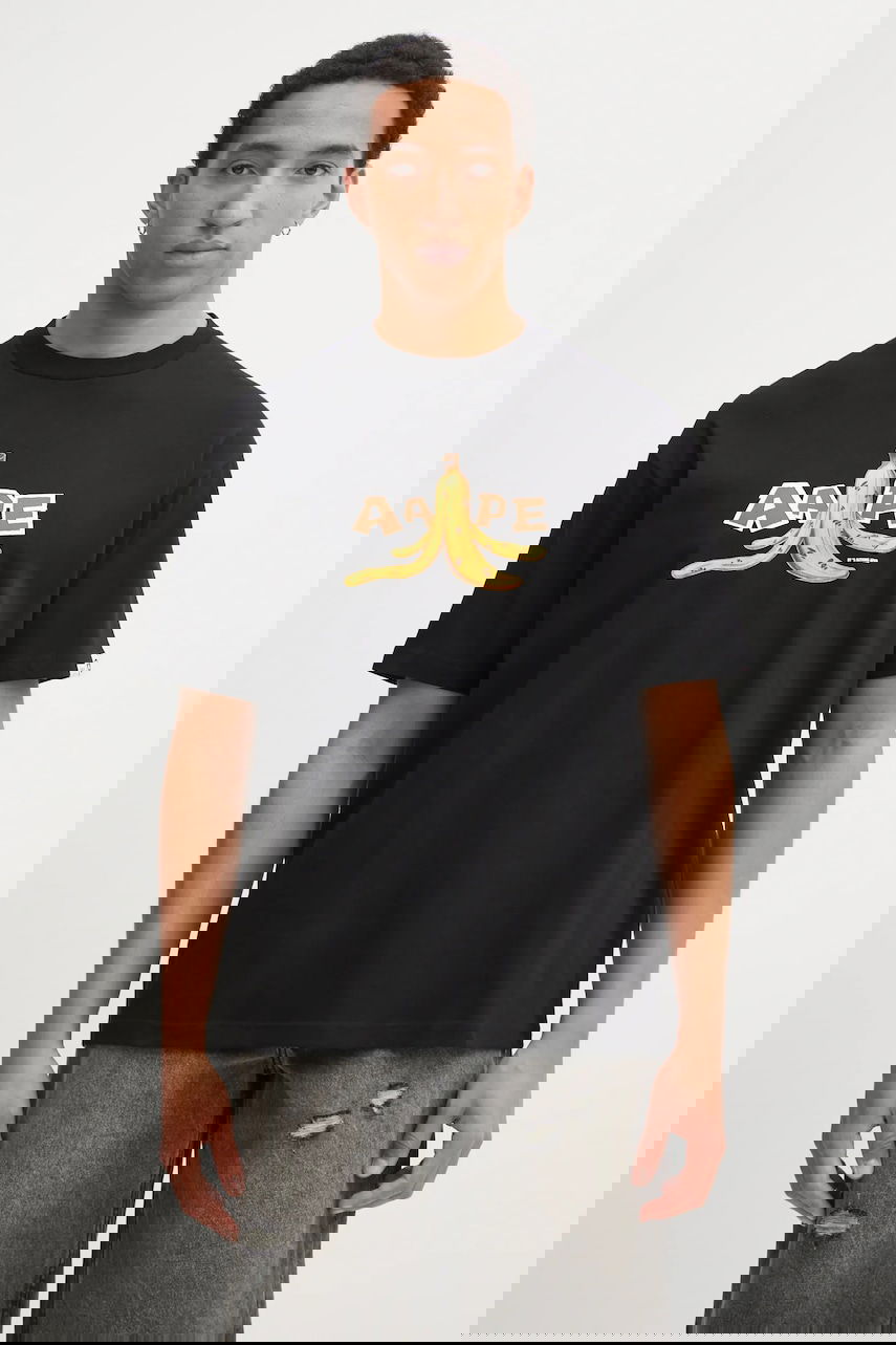 Tričko AAPE by A Bathing Ape Theme Main Graphic Banana Peel T-Shirt Čierna | AAPTEM1751XXP, 0